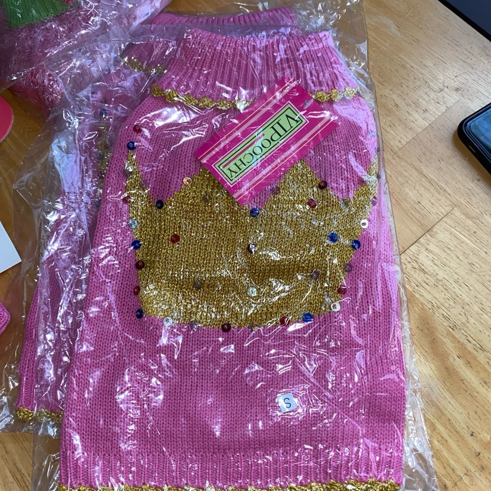 ! Dog Vipoochy Sweaters size S pink with crown mix wool with angora ligh… - Picture 3 of 9